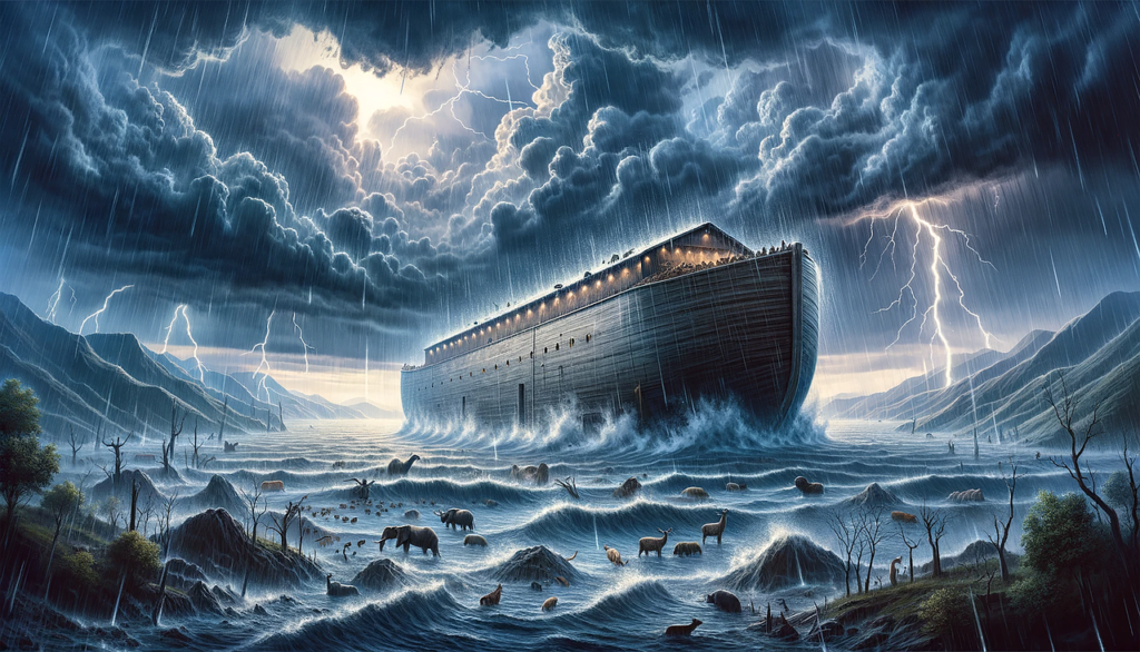 Arca de Noe en el diluvio