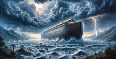 Arca de Noe en el diluvio