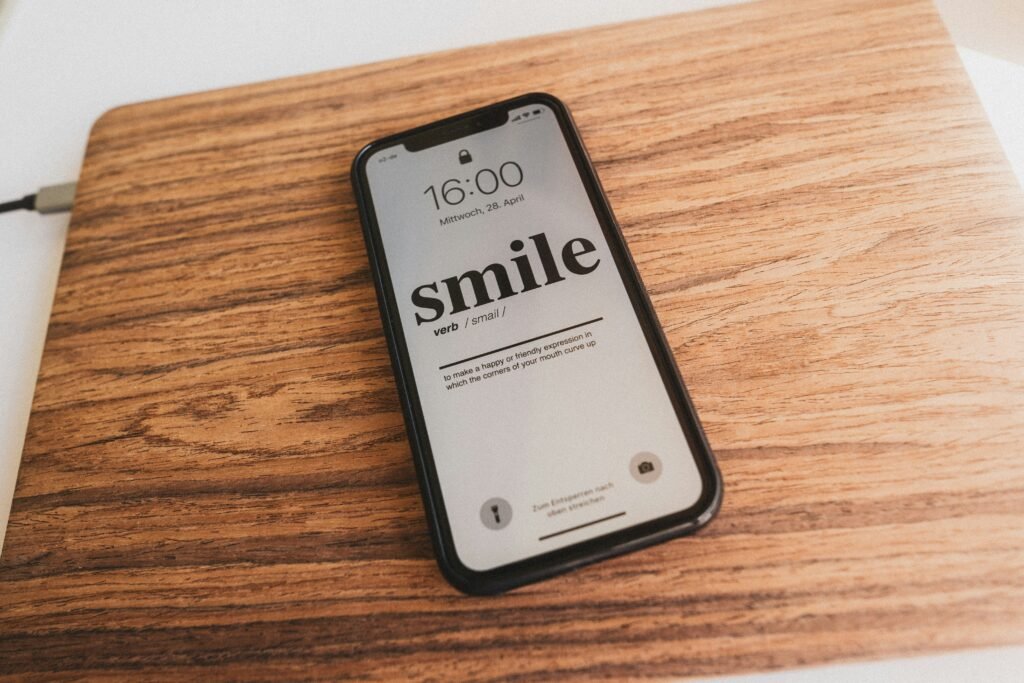 Phone with smile message