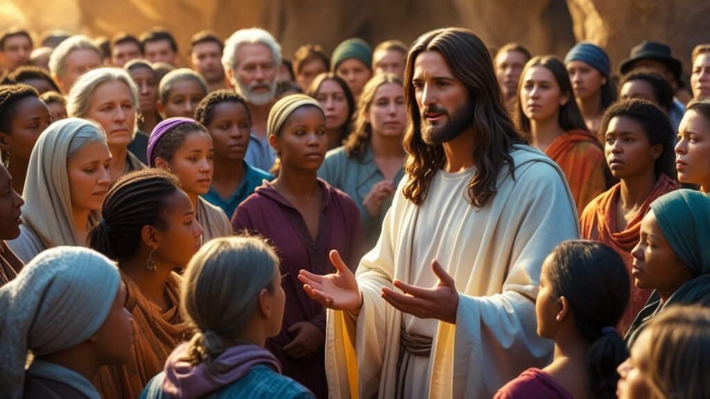 Jesus con la multitud
